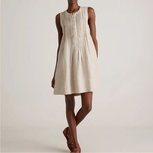 Oatmeal Colored Linen Dress